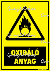 Oxidáló anyag figyelmeztető tábla matrica