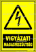 VIGYÁZAT MAGASFESZÜLTSÉG! álló tábla matrica