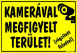 Kamerával megfigyelt terület! (rögzített felvétel) tábla matrica