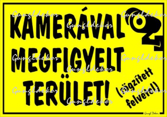 Kamerával megfigyelt terület! (rögzített felvétel) tábla matrica
