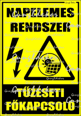 Napelemes rendszer tűzeseti főkapcsoló tábla matrica