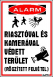 Riasztóval és kamerával védett terület piktogram alarm (rögzített felvétel) tábla matrica