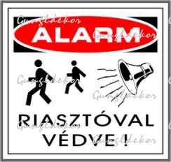 Riasztóval védve alarm kis matrica