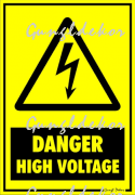 Danger high voltage (vigyázat magas feszültség) figyelmeztető tábla matrica