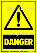 Danger (veszély) figyelmeztető tábla matrica