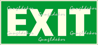 Utánvilágítós tábla, zöld háttér, exit felirat