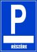 P-betű parkoló tábla matrica kitölthető üres résszel