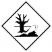 ADR Vízi környezetre veszélyes anyag bárca, halott fa és hal piktogram feketével