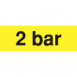 Szállítási jelzés, 2 bár, sárga alapon fekete felirat