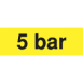 Szállítási jelzés, 5 bár, sárga alapon fekete felirat