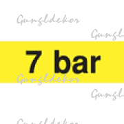 Szállítási jelzés, 7 bár, sárga alapon fekete felirat
