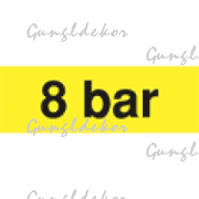 Szállítási jelzés, 8 bár, sárga alapon fekete felirat