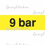 Szállítási jelzés, 9 bár, sárga alapon fekete felirat