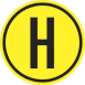 Szállítási jelzés, sárga körben fekete H betű