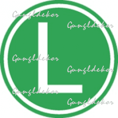 Szállítási jelzés, zöld körben, fehér L betű
