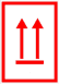 Csomag helyzete fölfelé (piros) adr tábla matrica