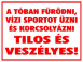 A tóban fürödni vízi sportot űzni és korcsolyázni TILOS ÉS VESZÉLYES! tábla matrica