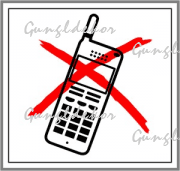 Mobiltelefon használata tilos piktogramos kismatrica tábla