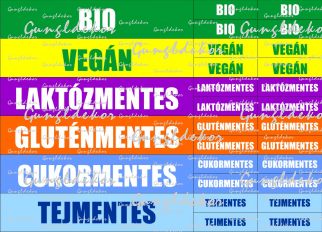 Mentes Bio Vegán termék polc jelölő címke matrica csomagban