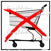 Bevásárló kocsi használata tilos piktogram kismatrica