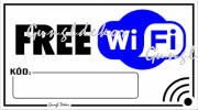 Free Wifi beírható kóddal tábla matrica