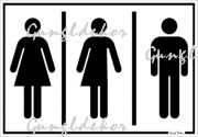 Mosdó WC gendersemleges mindenkinek tábla matrica