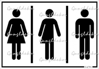 Mosdó WC gendersemleges mindenkinek tábla matrica
