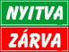 Nyitva Zárva zöld piros kétoldalas forgatható tábla