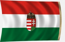 Magyar címeres hímzett selyemzászló